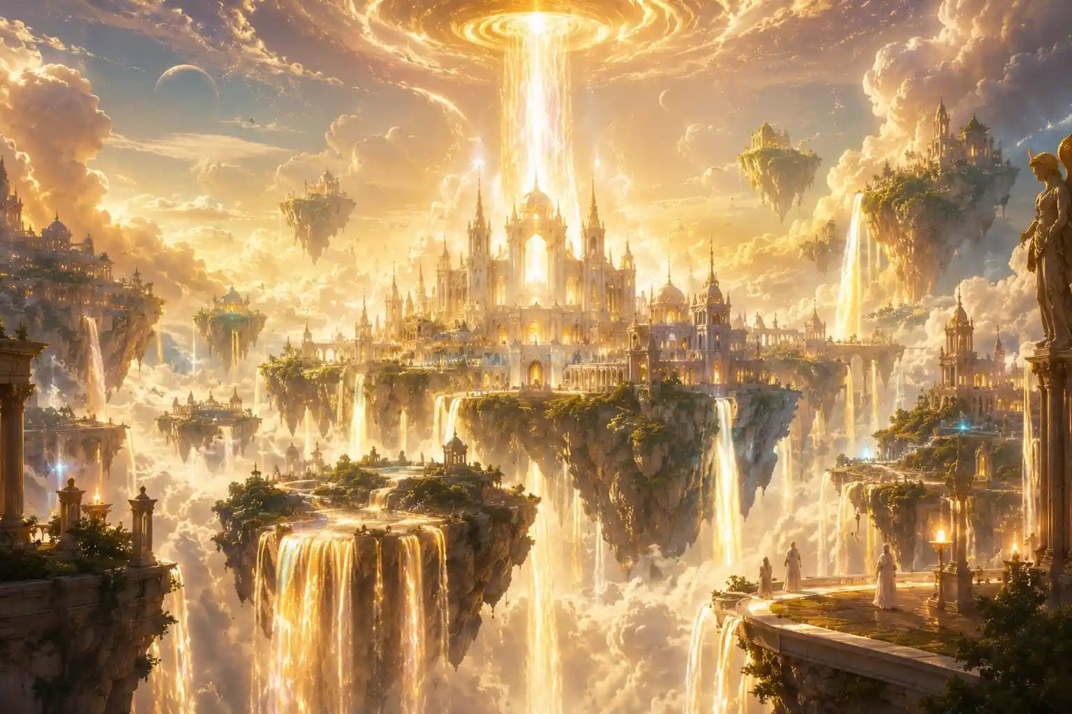 Celestial Waterfall Realm in the Heavens